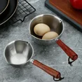 thumbnail image 5 of 304 Stainless Steel Mini Milk Pot Skillet Wooden Handle Steel Handle Oil Pouring Pan with Scale Butter Melting Pan Kitchen Tool, 5 of 9