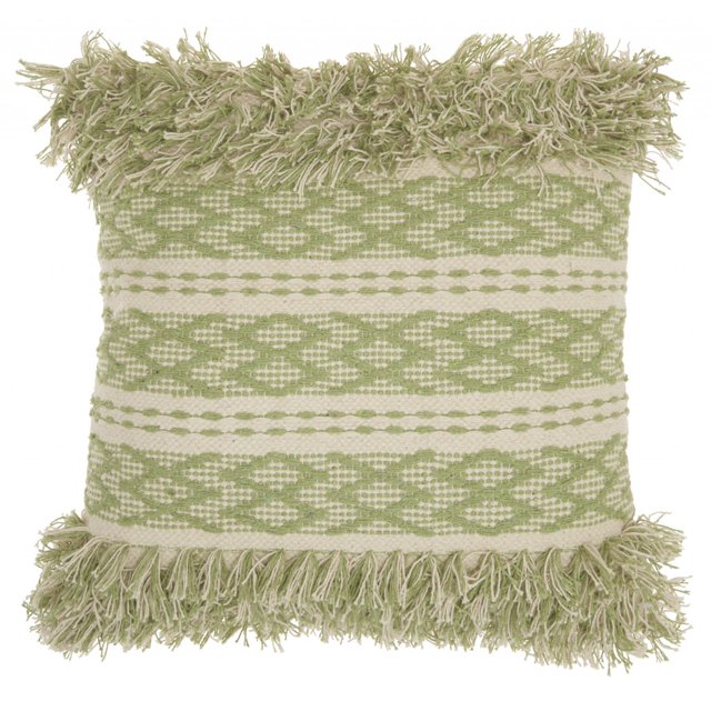homeroots home decor 386112 Sage and Ivory Textured Throw Pillow
