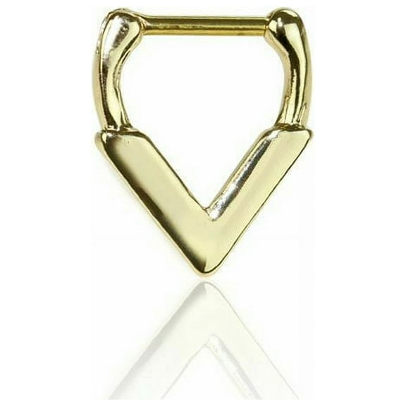 Septum and Daith Clicker Surgical Stainless Steel with Triangle Victory Drop 14g