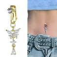 thumbnail image 3 of K-KED Glitter Belly Button Bar Barbell Long Drop Dangle Body Piercing Navel Ring Bars！-silver, 3 of 9