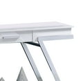 thumbnail image 3 of Tius 48 Inch Sofa Table-Open Shelf-Chrome Frame-High Gloss White Finish, 3 of 5