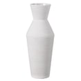 thumbnail image 1 of 8" H Decorative Ceramic Round Sharp Concaved Top Vase Centerpiece Table Vase White, Small, 1 of 1