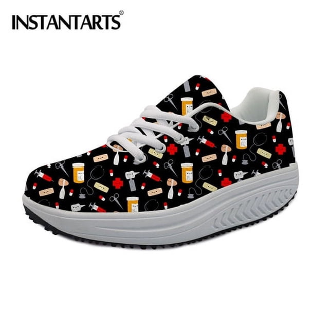Zapatos de enfermera para mujer, zapatos de plataforma informales para trabajo en el hospital, cirugía, médico, con cordones, para niñas, aumento de altura, enfermería