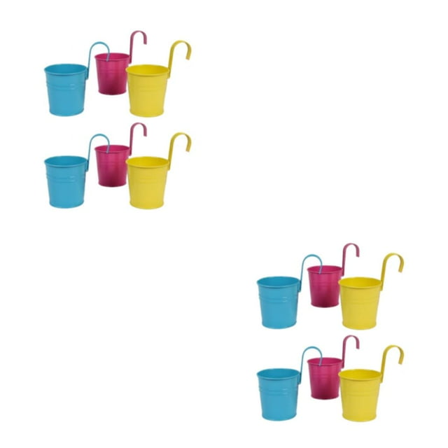 Thinsony Hanging Flower Pot For Balcony For Flowers Herbs And Vegetables Colorful Garden Planter Durable Planter Pot Stylish 6pcs/bagMulticolor 6 2PCS