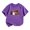 Purple, variant on Gunia Halloween T Shirts For Kids Cat Ghost Pumpkin Graphic Print Short Sleeve Crew Neck Casual Thanksgiving Tops Toddler Boys Girls Tee Shirts Black 2-14 Years