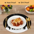 thumbnail image 4 of Abstract Black Round 13 Inch Placemats Set of 4, Modern Minimalist Graffiti Artwork HeatResistant Non Slip Place Mats for Dining Table, Wipeable Braided Kitchen Table Mats for Housewarming, 4 of 9