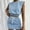 Blue, variant on successthop Women's Lounge Sets Two-Piece Solid Color Croped Crewneck Sleeveless Shirts and Mini Skirts Casual Travel Pajamas Lounge Set Loungewear Summer Outfits