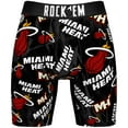 thumbnail image 2 of Men's Rock Em Socks Black Miami Heat All-Over Logo Boxer Briefs & Crew Socks Combo Pack, 2 of 3