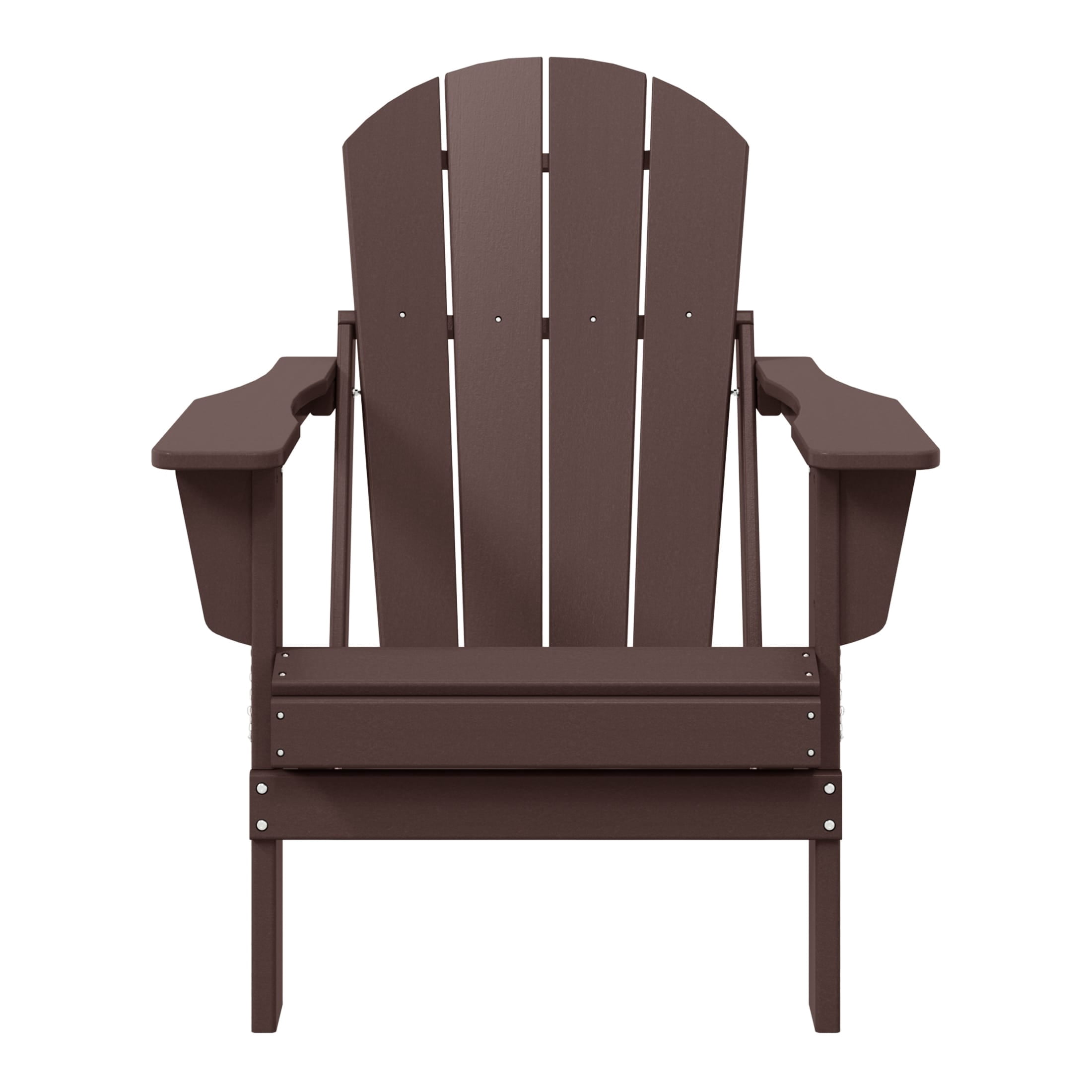 Polytrends  Laguna Fade Resistant All Weather Outdoor Patio Folding Adirondack Chair Dark Brown Poly Synthetic Fiber,Plastic