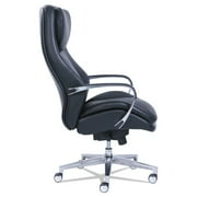 La-Z-Boy 48968 20.5 in. to 23.5 in. Seat Height Commercial 2000 Big/Tall Executive Chair Supports Up to 400 lbs. - Black Seat/Back, Silver Base