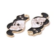 thumbnail image 3 of Halloween Alloy Enamel Pendants Light Gold Cat with Skull Black 27.5x13x1mm Hole: 2mm, 3 of 3