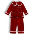 thumbnail image 1 of Pijamas de Navidad para niños y niñas, ropa de dormir de terciopelo rojo de lujo, conjuntos de diseñador de invierno, novedad, 1 of 4
