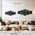 thumbnail image 3 of Elephant Stock Black And Silver Abstract Wall Art - Horizontal Multi Panel Canvas - Living Room Wall Decor - Abstract Multi Panel - Gray And Black Decor - 42" x 19", 3 of 4