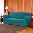 thumbnail image 2 of 1-Piece Stretch Sofa Slipcover with Stripes Pattern Striped Jacquard Couch Covers Washable Furniture Protector (Medium, Blue), 2 of 6