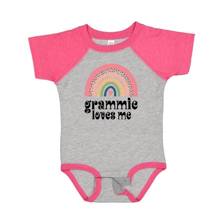 

Inktastic Grammie Loves Me Boho Rainbow Gift Baby Girl Bodysuit