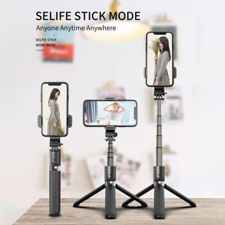 Pretty Comy For Iphone Action Camera Wireless bluetooth Selfie Stick Tripod  With Remote Palo Selfie Extendable Foldable Monopod High quality Black