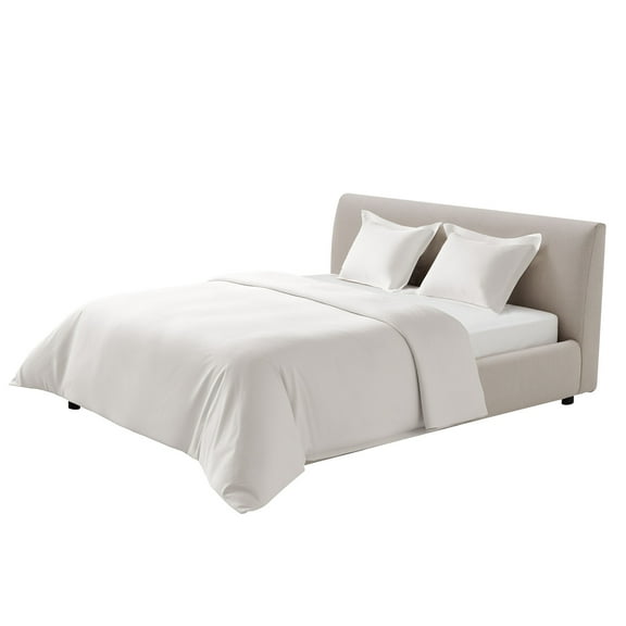 KFFKFF Queen Duvet Cover Set, 100% Cotton, 3-Piece Bedding Set with 1 Duvet Cover 90 x 90 in and 2 Pillow Shams 20 x 26 in, Soft and Breathable Fabric, Dual Zipper Closure, Ideal for Home Use, White