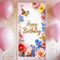 thumbnail image 5 of Floral Design Birthday Banner Butterfly Nature Theme for Celebration Party Indoor Outdoor, 5 of 8