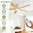 thumbnail image 2 of Yiwa Modern 52 Inch Ceiling Fan, Includes LED Light, Remote Control, and Silent Reversible DC Motor for Bedroom or Living Room, 2 of 7