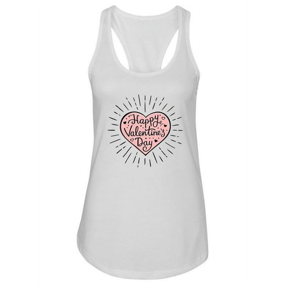 Quote Happy Valentines Tank Women -Image by Shutterstock, Female Large