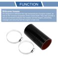thumbnail image 4 of Unique Bargains 1 Set 65mm 2.56" ID 150mm 5.91" Length 0 Degree Black Red Car Silicone Hose with Clamps Universal, 4 of 7
