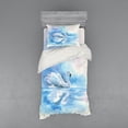 thumbnail image 1 of Ambesonne Animal Bedding Set 3 Pcs, Swan in River Art, Twin, Blue White, 1 of 3