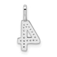 thumbnail image 4 of Auriga Fine Jewelry 14K White Gold Diamond Number 4 Pendant for Women (L - 0.59 inch, W - 7.61 inch), 4 of 6