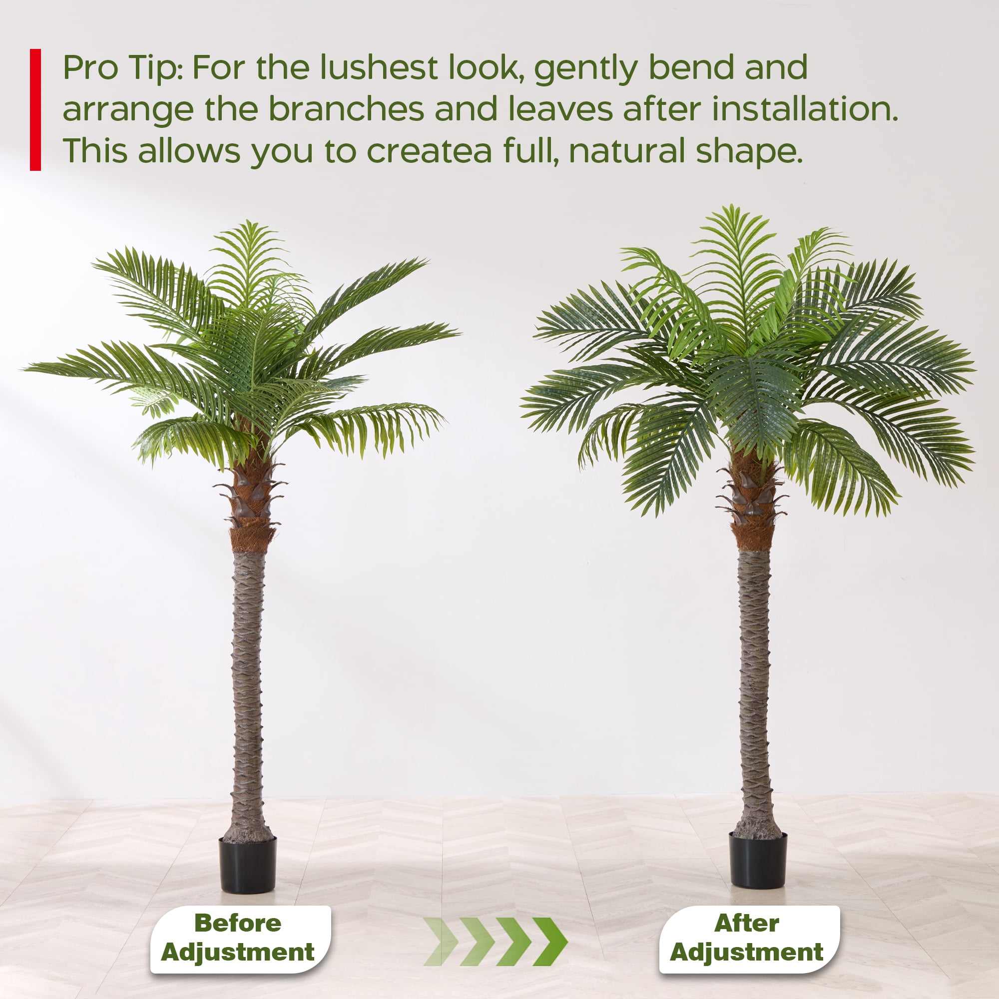 6FT Artificial Coconut Palm Tree (Set of 2),  Realistic Faux Sago Palm Plants for Indoor & Outdoor, Large Tropical Fake Trees for Home Office Garden Patio Poolside Decor