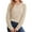 Apricot, variant on Sexy Dance Ladies T-shirt Crew Neck T Shirt Patchwork Tee Loose Shirts Long Sleeve Pullover Royal Blue L