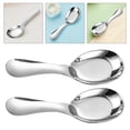 thumbnail image 4 of 2 cucharas infantiles de acero inoxidable para sopa, cena, postre y arroz., 4 of 8