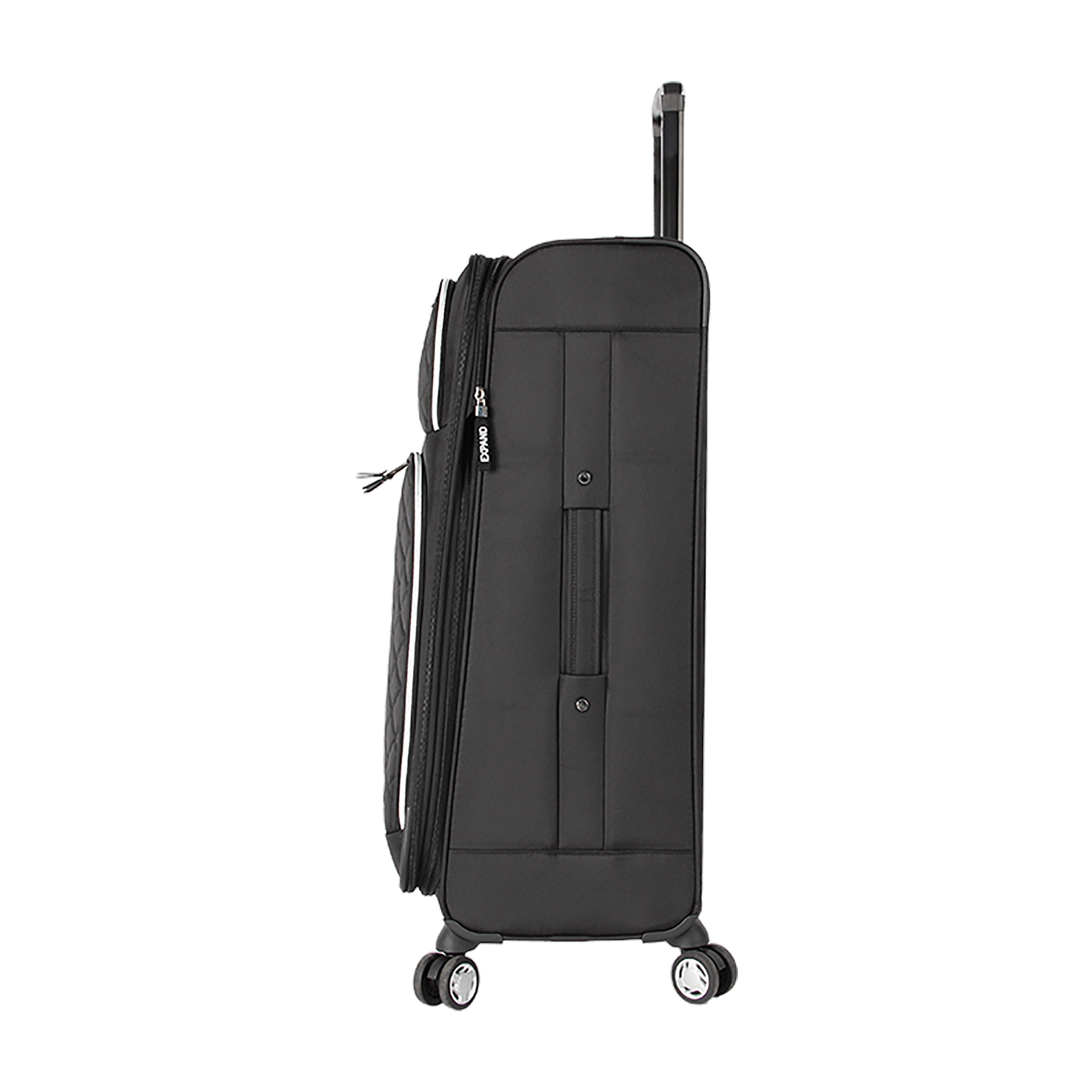 MADDEN NYC, Aesthetic Soft Side 28" Expandable Checked Luggage with Spinner Wheels, Black
