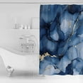 thumbnail image 2 of Abstract Art Shower Curtain Set ，Waterproof Fabric Shower Curtains Blue Gold Gradient Marble Texture Shower Curtains for Bathroom,Bathroom Decor 72"x72", 2 of 6