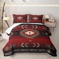 thumbnail image 2 of Erosebridal Boho Tribal Arrow Twin Quilt Set for Women Men, Red Brown Tribal Abstract Twin Coverlet Set, 2-Piece, 2 of 7