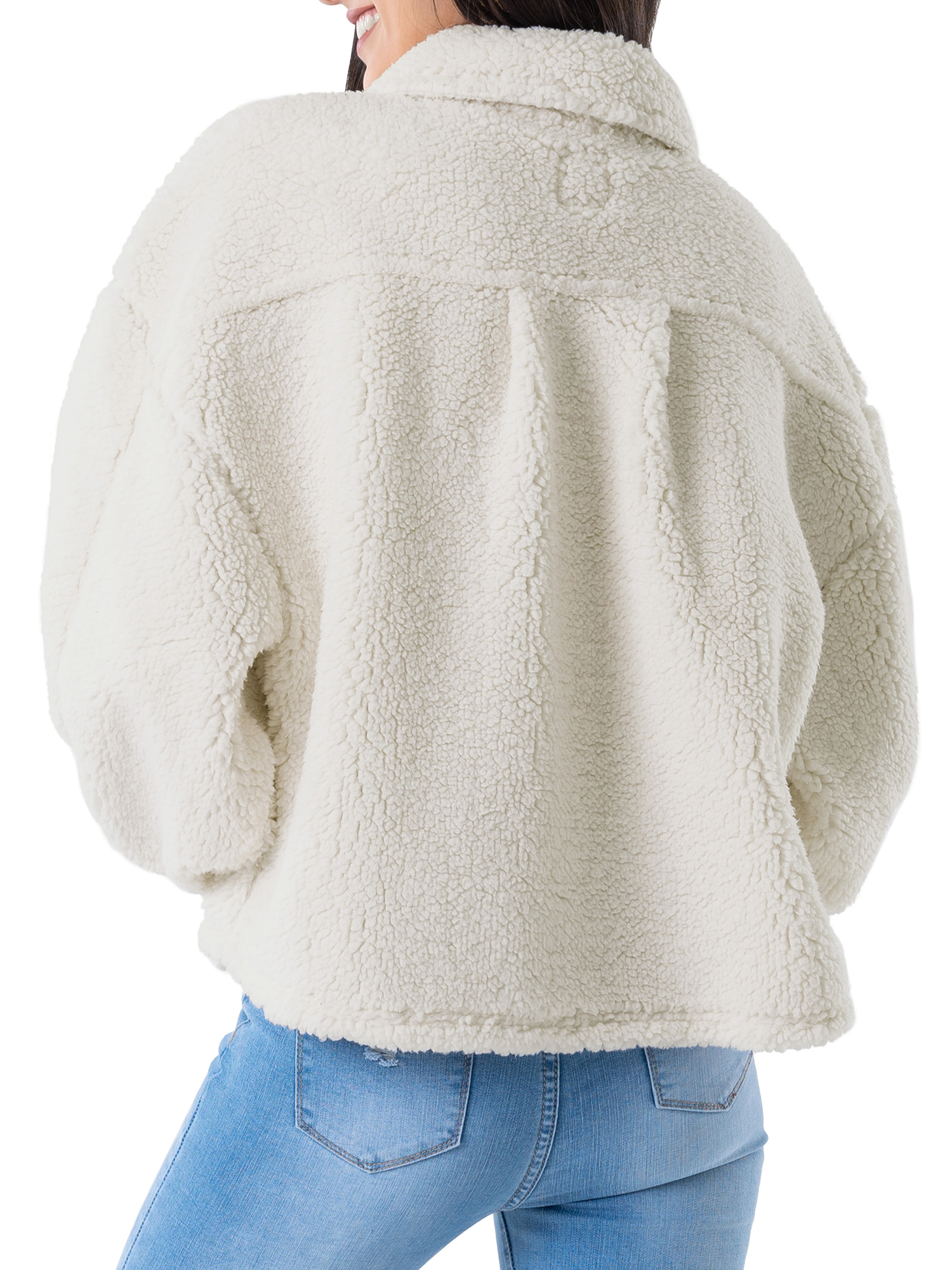 Lee® Women's Long Sleeve Cropped Sherpa Shirt Jacket - image 5 of 9
