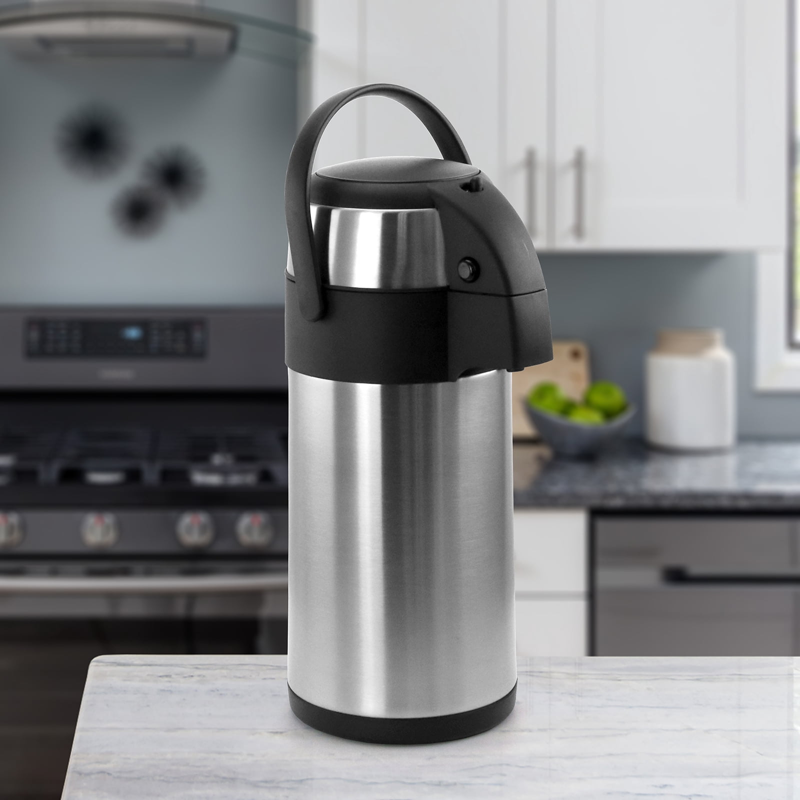 MegaChef 3L Electric Kettle with Stainless Steel Insulation, Easy Dispense Lever