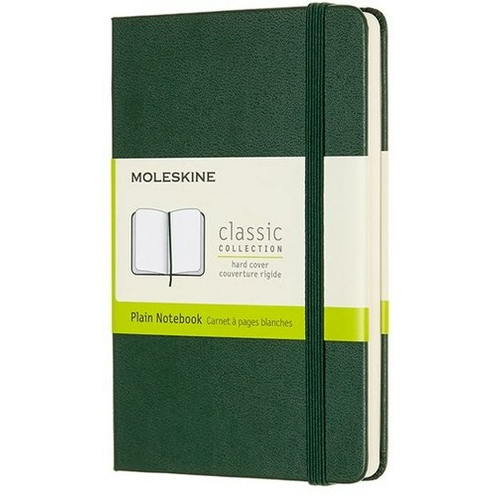 Moleskine Notebook, Pocket, Plain, Myrtle Green, Hard Cover (3.5 x 5.5