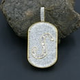 thumbnail image 3 of Mens 14K Gold Finish Baguette/Round Cut Simulated Diamond Initial Letters Alphabet " S " Pendent Charm 2'', 3 of 5
