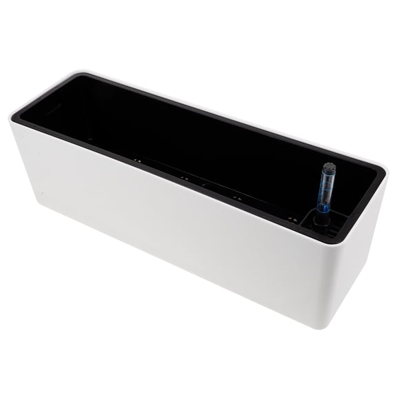 Phenofice White Self-Watering Plastic Flower Pot Set for Balcony and Garden, Space-Saving Planter for Indoor and Outdoor Plants