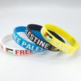 thumbnail image 1 of Palestine Silicone Bracelet, Free Palestine Silicone Wrist Band Motivational Sports , Bracelet with Palestinian Gaza Flag, 1 of 5