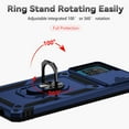 thumbnail image 4 of Galaxy A12 5G Kickstand Armor Case with Slide Camera Lens Protection Cover Built-in 360° Rotate Ring Holder Stand Magnetic Military Shockproof Phone Cover Case for Samsung Galaxy A12 5G,Blue, 4 of 8