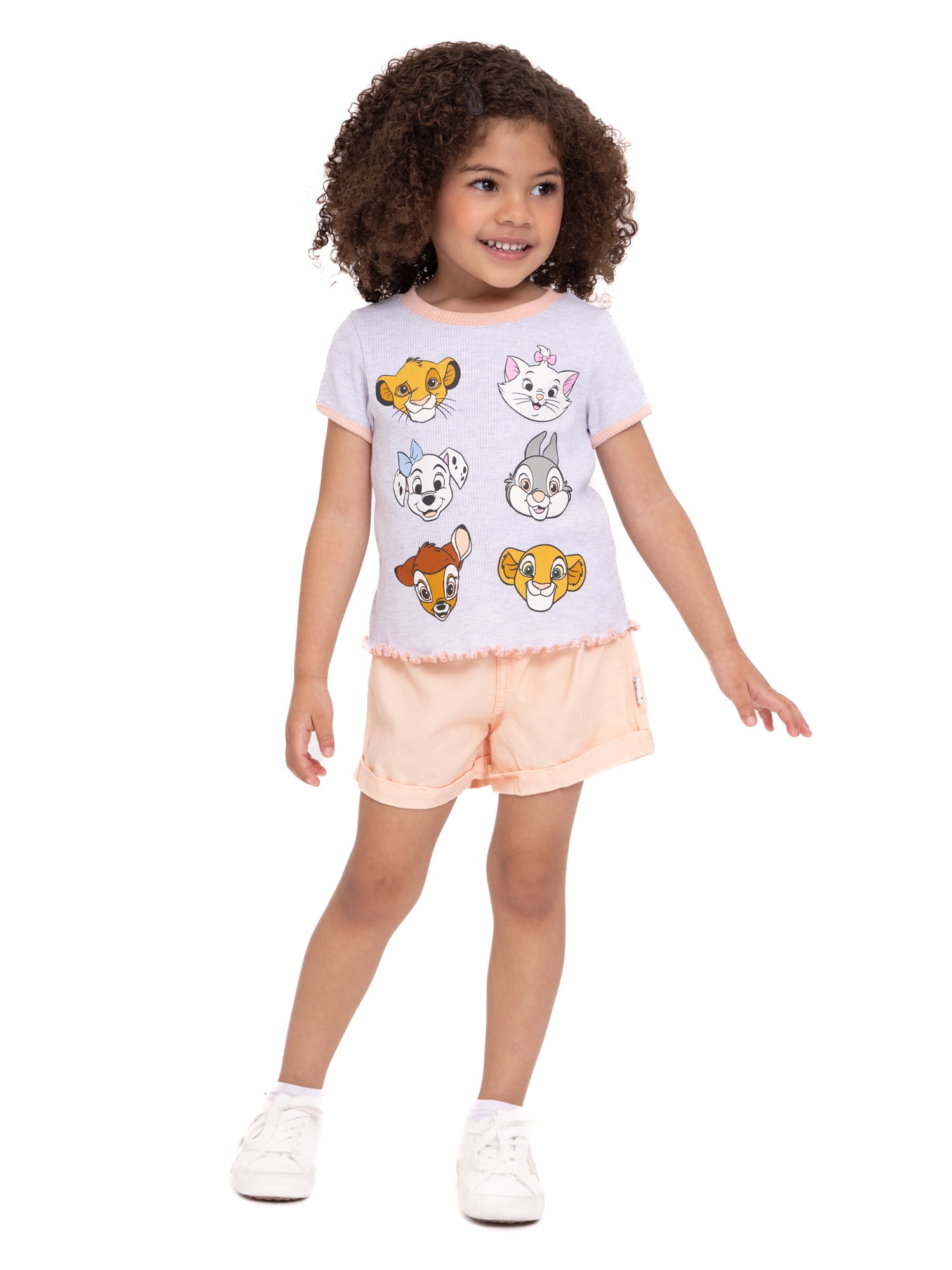 Disney Mickey & Friends Toddler Girls Top and Denim Shorts Outfit Set, 2-Piece, Sizes 12M-5T
