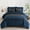 Navy Blue, variant on Grey Comforter Set Queen Size, 7 Pieces Grey and Black Stripe Bed in a Bag, Geometric Comforter and Sheet Set, Soft Microfiber Complete Bedding Sets for All Seasons