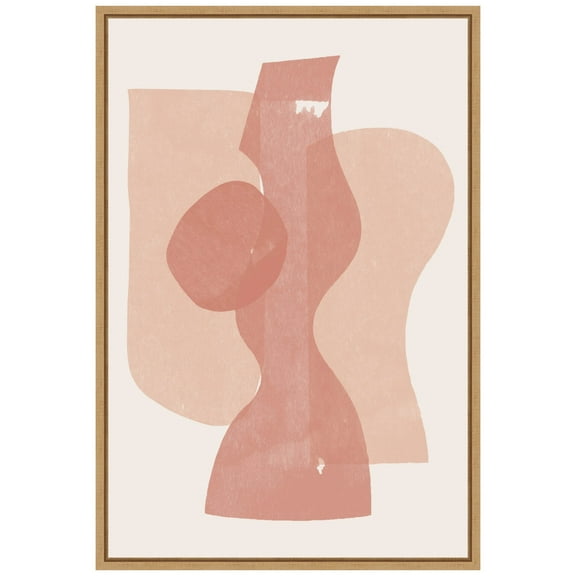 Amanti Art Peach Paper Cut Composition No 1 Framed Canvas Wall Art Print