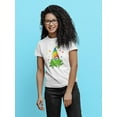 thumbnail image 2 of Cute Crazy Party Frog Cartoon T-Shirt Women -Image by Shutterstock, Female Medium, 2 of 4