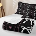 thumbnail image 4 of Erosebridal Girly Kawaii Bow Quilt Full for Boys Girls, Princess Ribbon Full Bedspread Sets, 3-Piece, 4 of 7
