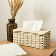 thumbnail image 5 of 3X Rattan Tissue Box, Vintage Napkin Holder, Case Clutter Storage Container Cover, Living Room Desk Decoration (Beige), 5 of 7