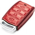 thumbnail image 3 of Vitodeco Leather Key Fob Case Compatible for 2017-2020 Genesis G70, G80, G90, Remote Start, 4-Button, Red, 3 of 6