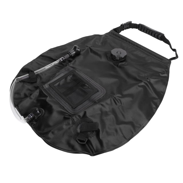 Sac de Douche de Camping Solaire 20 L avec Poignée, Sac de Douche Portable à Chauffage Solaire, Camping Léger en Auto, Randonnée, avec Dos pour Activités de Plein Air