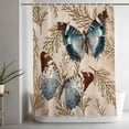 thumbnail image 5 of Vintage Teal Butterfly Long Shower Curtain Set, Waterproof Shower Curtains for Bathroom, Vintage Brown Tree Branch Washable Fabric Cloth Bath Curtain for Bathtub Decoration with Hooks 72x84 Inches, 5 of 9
