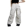 thumbnail image 1 of Pantalon Parachute pour Femmes, Couleur Unie, Cargo Ample, Long, 1 of 5